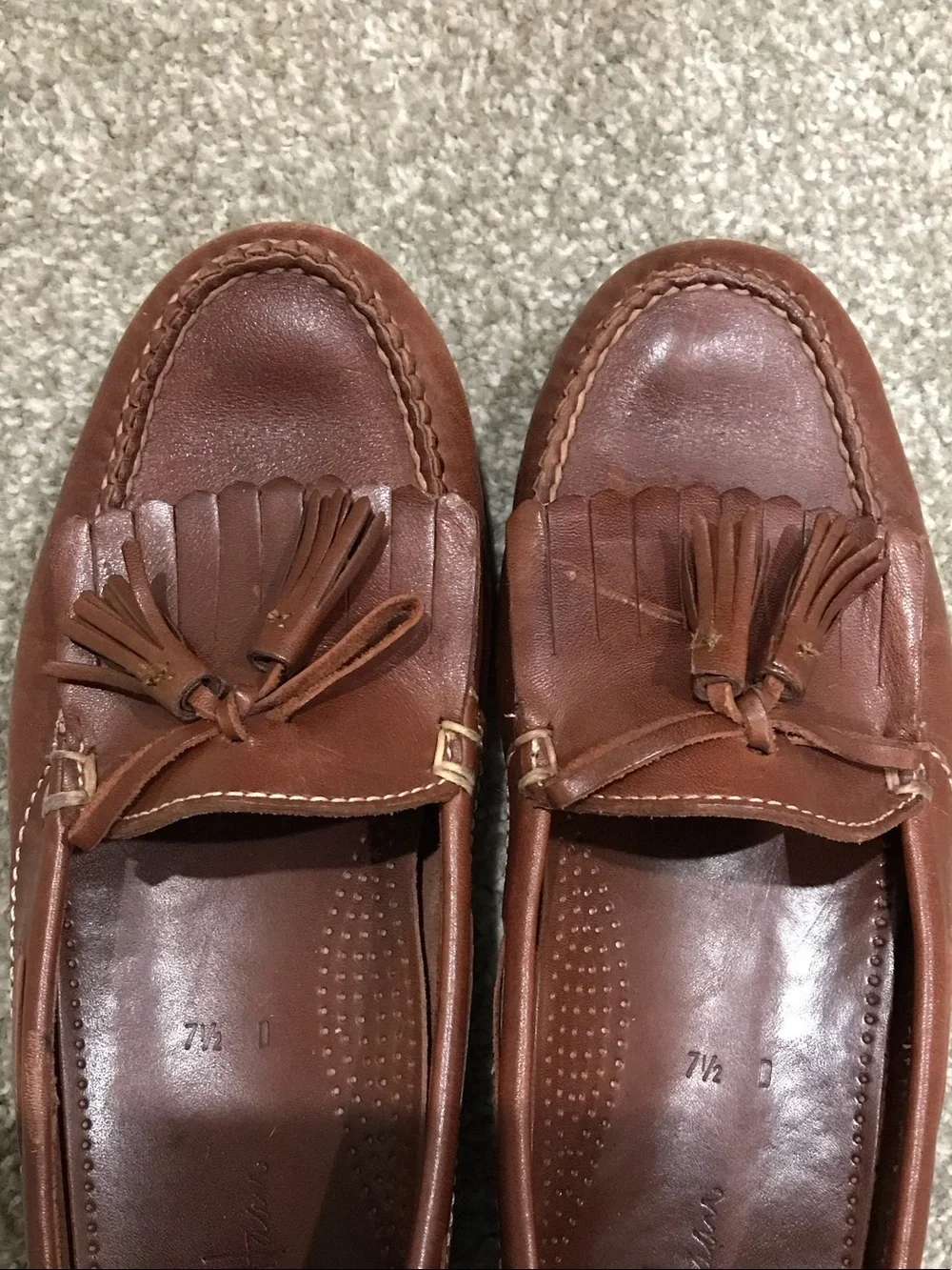 Cole Haan Men’s Chestnut Brown Leather Tassel Kiltie Loafers